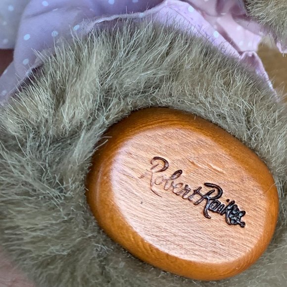 Robert Raikes Toys Vtg Robert Raikes Bear Cookie Tan Fur Wood 989